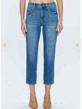 pistola Blue High-Rise Straight Crop Jeans
